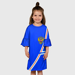 Платье клеш для девочки Россия спорт текстура, цвет: 3D-принт — фото 2