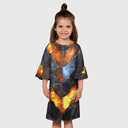 Платье клеш для девочки Горящая чешуя, цвет: 3D-принт — фото 2