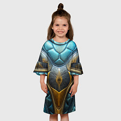 Платье клеш для девочки Объемный футуристический текстурный костюм из кожи, цвет: 3D-принт — фото 2