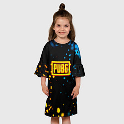 Платье клеш для девочки PUBG огненное лого, цвет: 3D-принт — фото 2