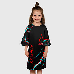 Платье клеш для девочки Assassins Creed strom, цвет: 3D-принт — фото 2