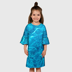 Платье клеш для девочки Водная текстура, цвет: 3D-принт — фото 2
