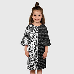 Платье клеш для девочки Защитный узор и руны, цвет: 3D-принт — фото 2