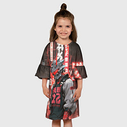 Платье клеш для девочки Понурый киборг, цвет: 3D-принт — фото 2
