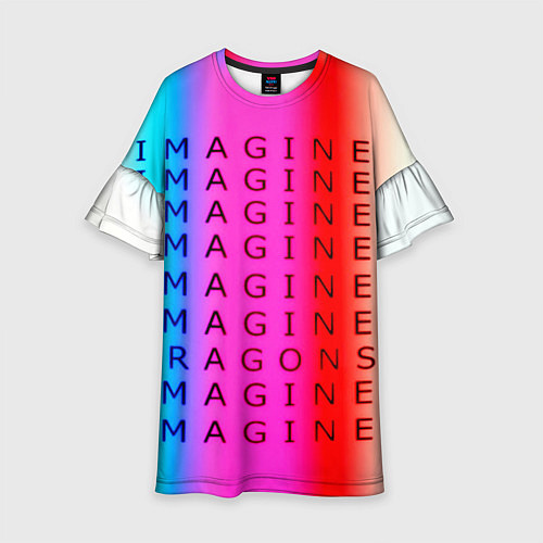 Детское платье Imagine Dragons neon rock / 3D-принт – фото 1