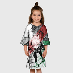 Платье клеш для девочки Пристально смотрящая девушка, цвет: 3D-принт — фото 2