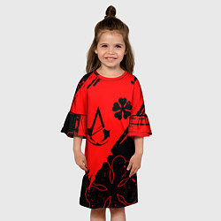Платье клеш для девочки Assassins Creed logo clewer, цвет: 3D-принт — фото 2