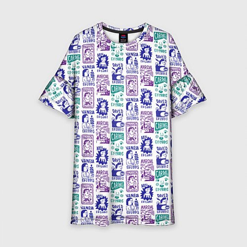 Детское платье Лица людей ретро / 3D-принт – фото 1