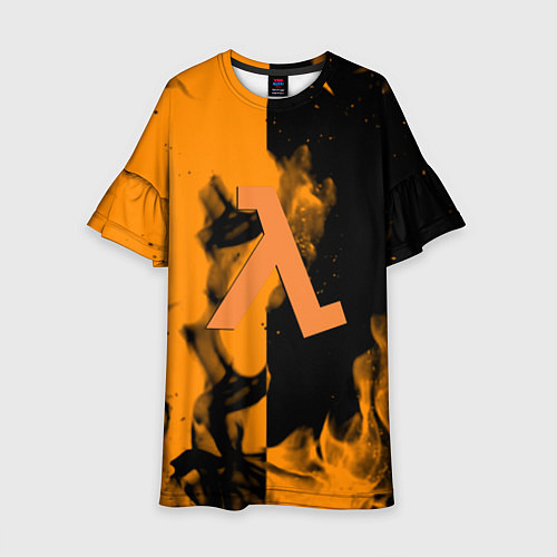 Детское платье Half life fire orange / 3D-принт – фото 1