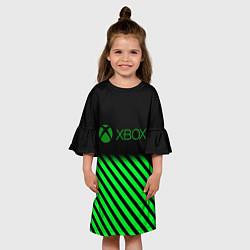 Платье клеш для девочки Xbox line green, цвет: 3D-принт — фото 2