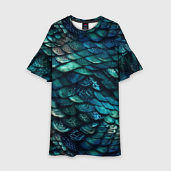 Платье клеш для девочки Перламутровая змеиная кожа, цвет: 3D-принт