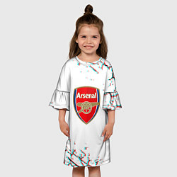 Платье клеш для девочки Arsenal fc текстура, цвет: 3D-принт — фото 2