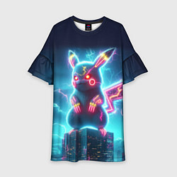 Детское платье Пикадзила на крыше небоскрёба - неоновое свечение: