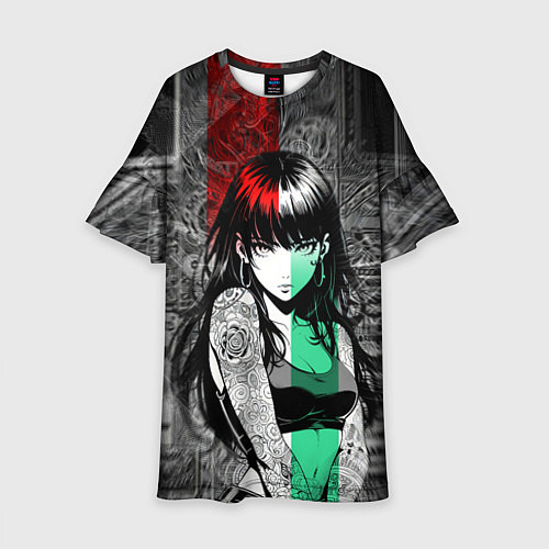 Детское платье Девушка с татуированными плечами / 3D-принт – фото 1