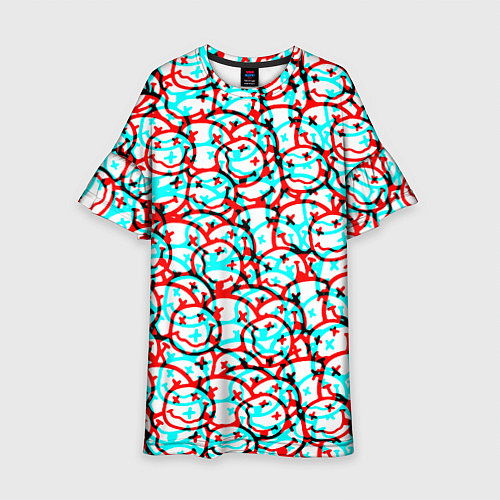 Детское платье Nirvana smile glitch / 3D-принт – фото 1