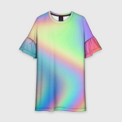 Платье клеш для девочки Бензиновый градиент, цвет: 3D-принт