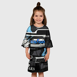 Платье клеш для девочки CS GO vulkan steel, цвет: 3D-принт — фото 2