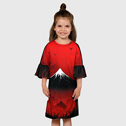 Платье клеш для девочки Мрачная Япония, цвет: 3D-принт — фото 2