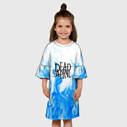 Платье клеш для девочки Dead by april fire blue, цвет: 3D-принт — фото 2