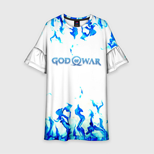 Детское платье God of War синий огонь / 3D-принт – фото 1