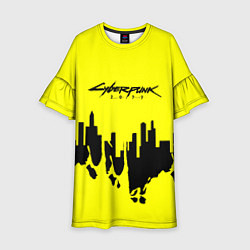 Детское платье Cyberpunk 2077 geometry yellow