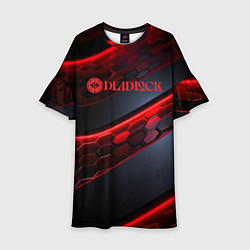 Детское платье Deadlock logo красные соты и неон