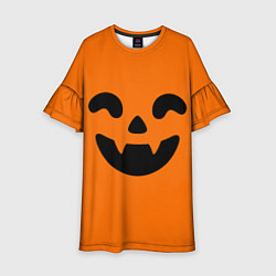 Платье клеш для девочки Весёлая тыква верх, цвет: 3D-принт