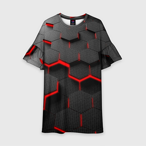 Детское платье Соты с красной подсветкой / 3D-принт – фото 1