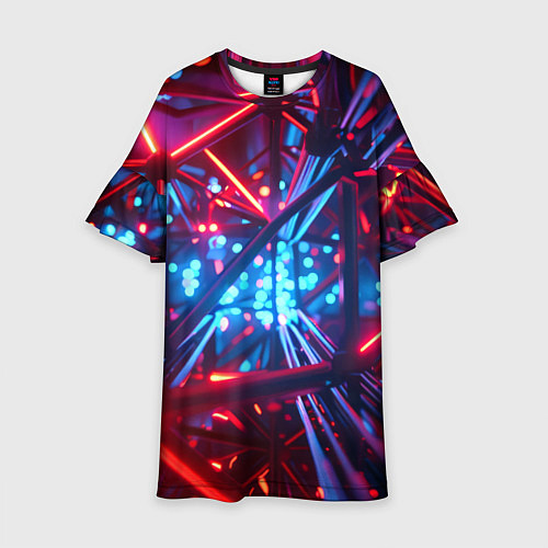 Детское платье Неоновые трубки / 3D-принт – фото 1