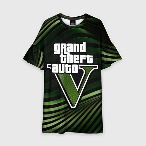 Детское платье Grand Theft Auto V - logo / 3D-принт – фото 1