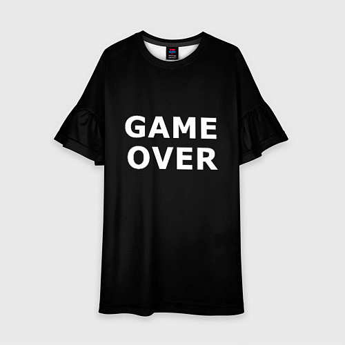 Детское платье Game over white logo / 3D-принт – фото 1