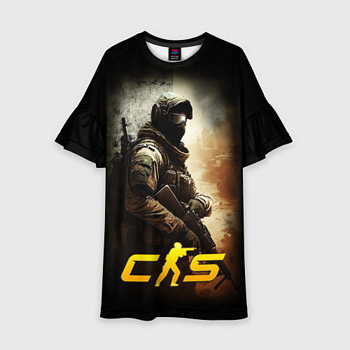 Детское платье CS спецназовец / 3D-принт – фото 1