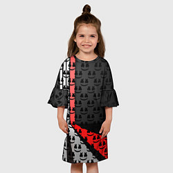 Платье клеш для девочки Marshmello pattern, цвет: 3D-принт — фото 2