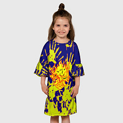 Платье клеш для девочки Cyberpunk 2077 hands, цвет: 3D-принт — фото 2