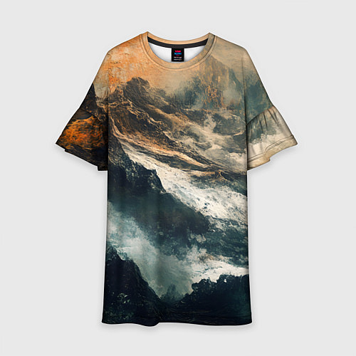 Детское платье Иллюстрация хаоса в грубом стиле / 3D-принт – фото 1