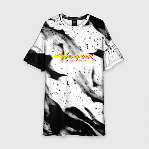 Детское платье Cyberpunk 2077 fire black / 3D-принт – фото 1