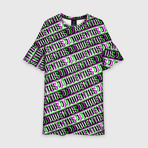 Детское платье Juventus glitch pattern / 3D-принт – фото 1