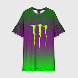 Платье клеш для девочки Monster energy gradient, цвет: 3D-принт