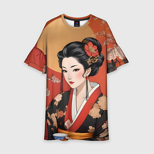 Детское платье Японская гейша искусство / 3D-принт – фото 1