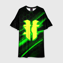 Платье клеш для девочки Starcraft 2 кислотные соты линии, цвет: 3D-принт