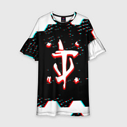 Платье клеш для девочки Doom hexagon glitch color, цвет: 3D-принт