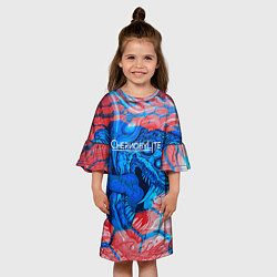 Платье клеш для девочки Chernobylite monster, цвет: 3D-принт — фото 2