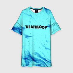 Платье клеш для девочки Deathloop neon flame, цвет: 3D-принт