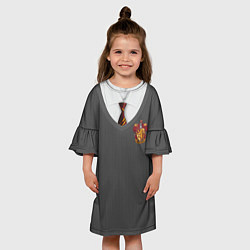 Платье клеш для девочки Форма Гриффиндора, цвет: 3D-принт — фото 2