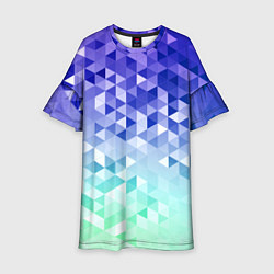 Платье клеш для девочки Градиентная геометрия, цвет: 3D-принт