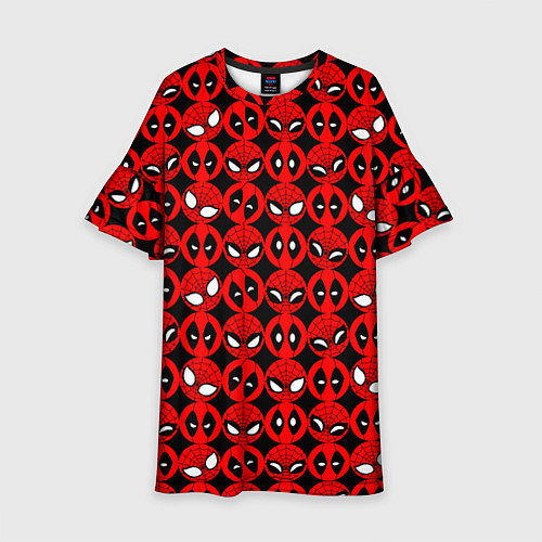 Детское платье Дэдпул и Человек паук / 3D-принт – фото 1