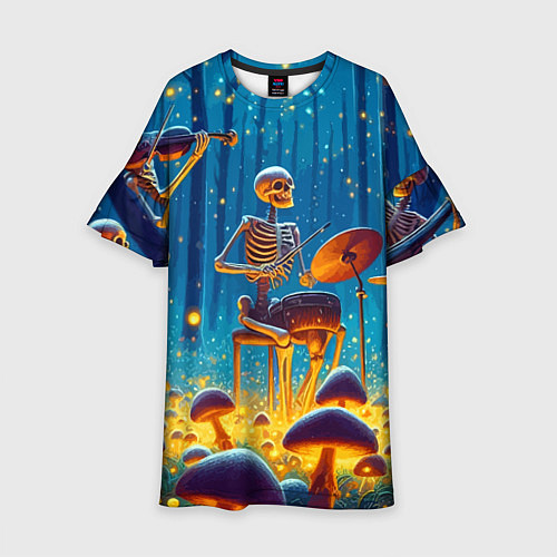 Детское платье Квинтет скелетов в сказочном лесу / 3D-принт – фото 1