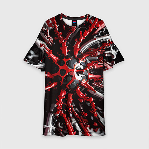 Детское платье Красно-белая инфекция / 3D-принт – фото 1