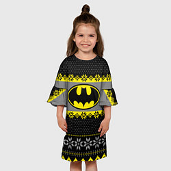 Платье клеш для девочки Бэтмен новогодний, цвет: 3D-принт — фото 2