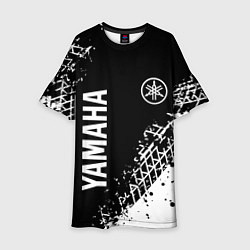 Платье клеш для девочки Yamaha - следы от шин, цвет: 3D-принт